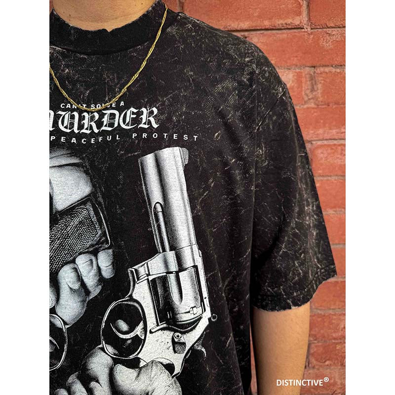 PEACEFUL PROTEST - OVERSIZE VINTAGE ACID WASH