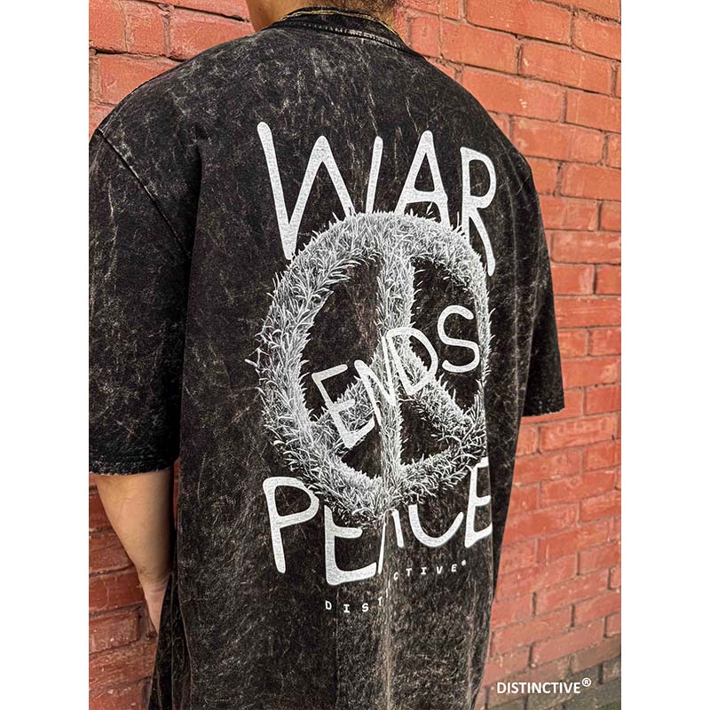 WAR ENDS PEACE - OVERSIZE VINTAGE ACID WASH