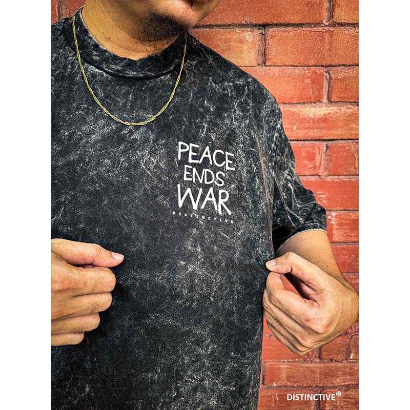 WAR ENDS PEACE - OVERSIZE VINTAGE ACID WASH