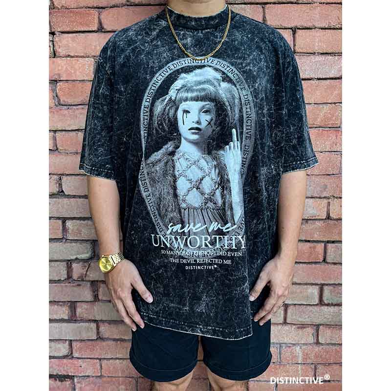 UNWORTHY - OVERSIZE VINTAGE ACID WASH