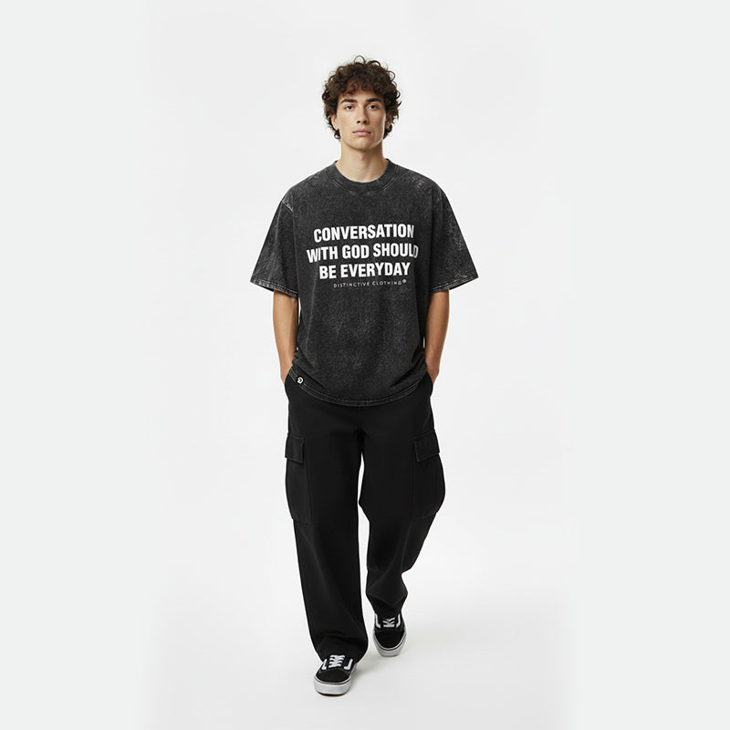 CONVERSATION WITH GOD - OVERSIZE VINTAGE ACID WASH