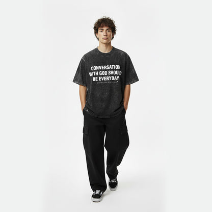 CONVERSATION WITH GOD - OVERSIZE VINTAGE ACID WASH