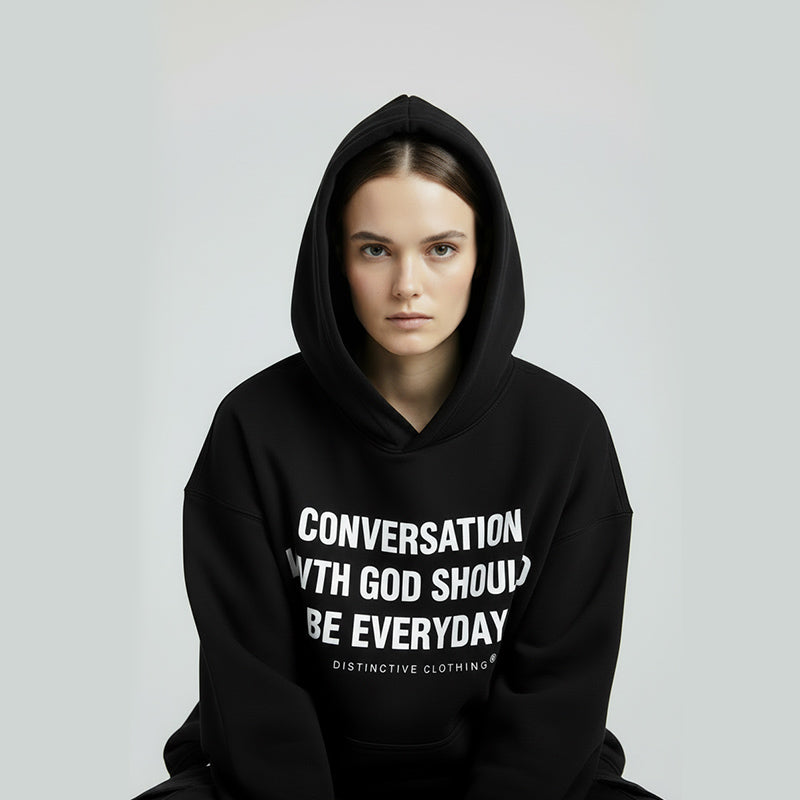CONVERSATION WITH GOD HOODIE - OVERSIZE BOXY