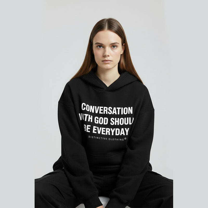 CONVERSATION WITH GOD HOODIE - OVERSIZE BOXY