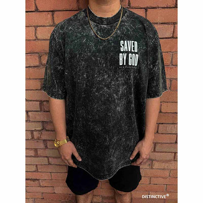 SAVED BY GOD - OVERSIZE VINTAGE ACID WASH