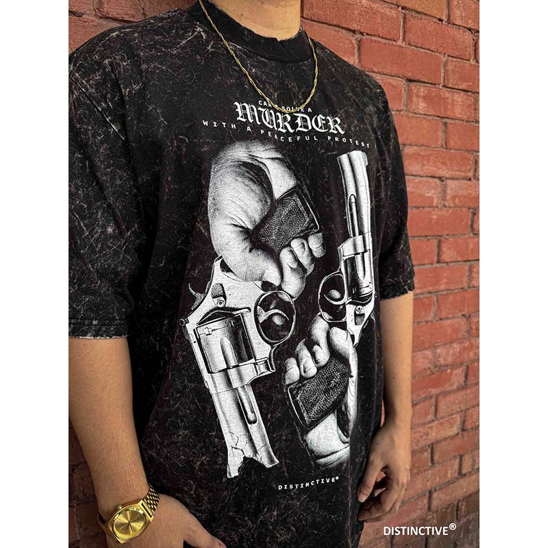 PEACEFUL PROTEST - OVERSIZE VINTAGE ACID WASH