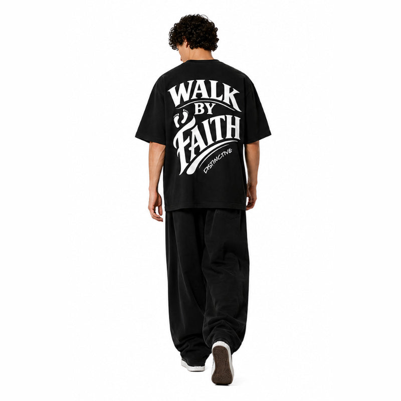 WALK BY FAITH - OVERSIZE VINTAGE ACID WASH
