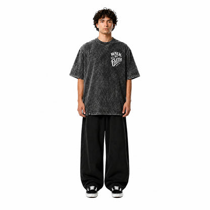 WALK BY FAITH - OVERSIZE VINTAGE ACID WASH