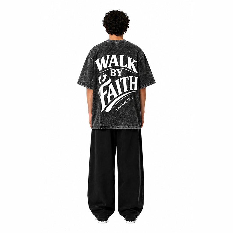 WALK BY FAITH - OVERSIZE VINTAGE ACID WASH