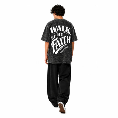 WALK BY FAITH - OVERSIZE VINTAGE ACID WASH