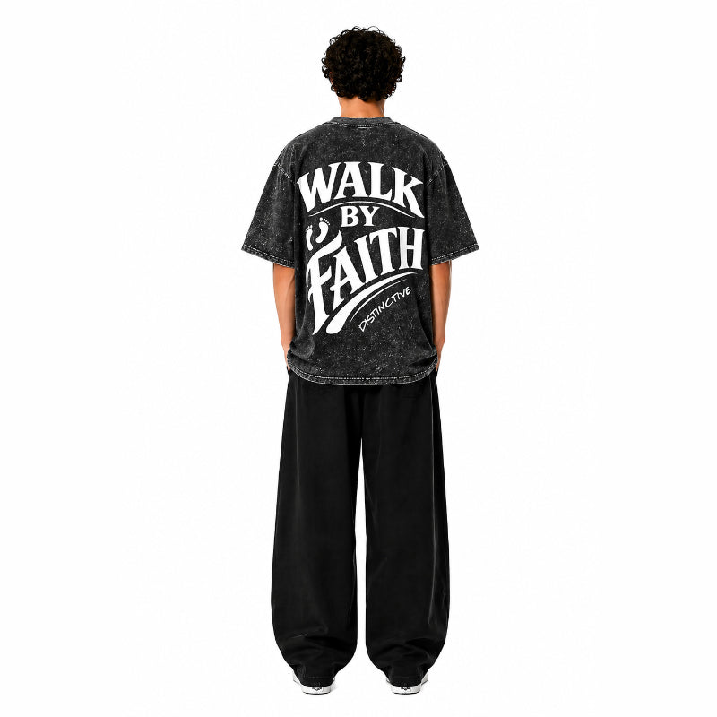 WALK BY FAITH - OVERSIZE VINTAGE ACID WASH