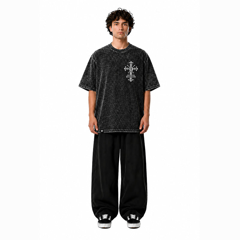 SAVED BY FAITH CHROME - OVERSIZE VINTAGE ACID WASH