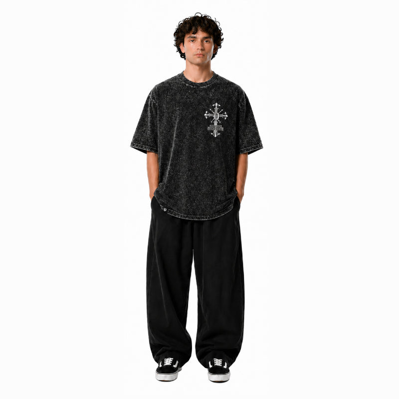 SAVED BY FAITH CHROME - OVERSIZE VINTAGE ACID WASH