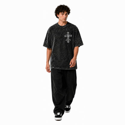 SAVED BY FAITH CHROME - OVERSIZE VINTAGE ACID WASH