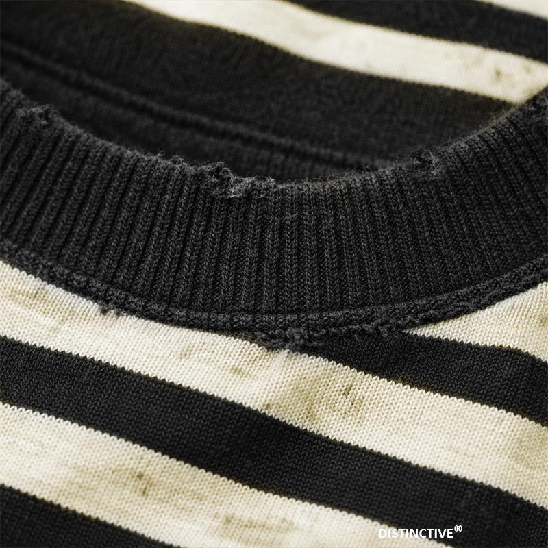 STRIPE SAVED SINNER - OVERSIZE TATTERED VINTAGE DYE