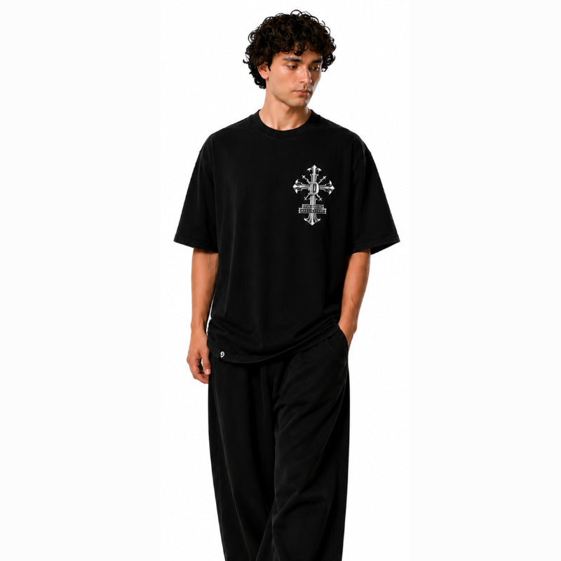 SAVED BY FAITH CHROME - OVERSIZE VINTAGE ACID WASH