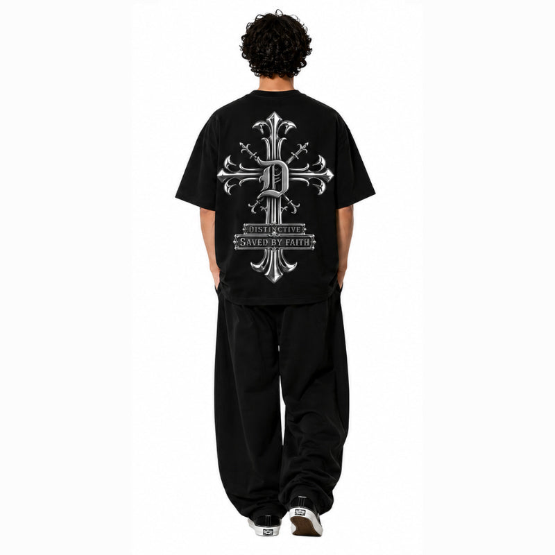 SAVED BY FAITH CHROME - OVERSIZE VINTAGE ACID WASH