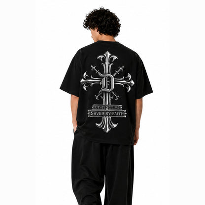 SAVED BY FAITH CHROME - OVERSIZE VINTAGE ACID WASH