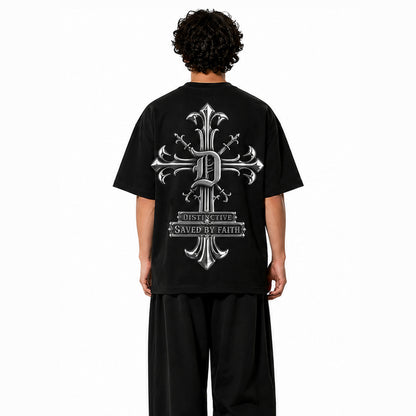 SAVED BY FAITH CHROME - OVERSIZE VINTAGE ACID WASH