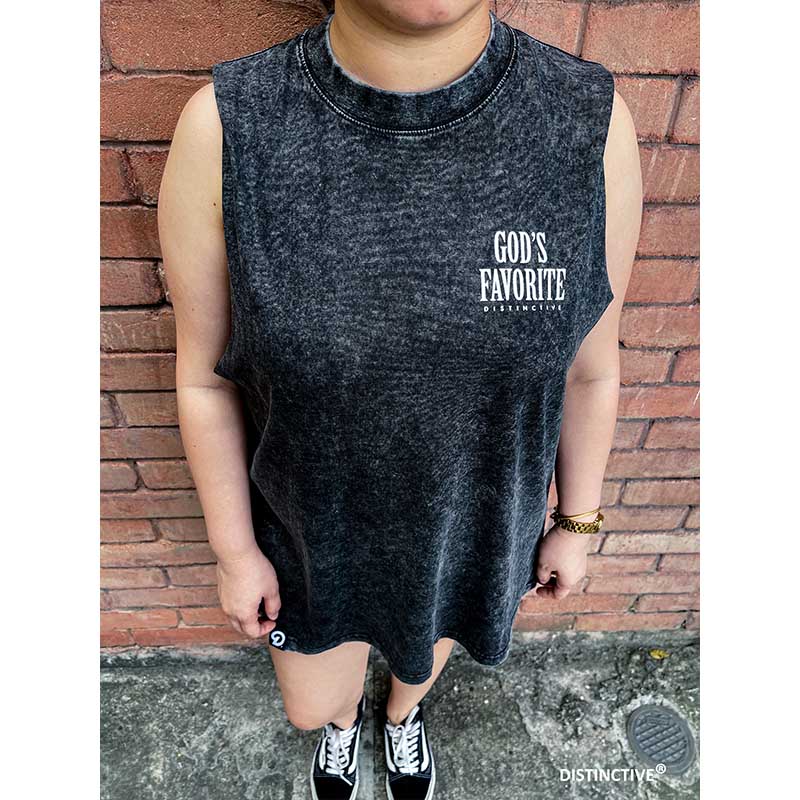 GOD'S FAVORITE TANK TOP - OVERSIZE VINTAGE MINERAL ACID WASH Distinctive Clothing GOD'S FAVORITE TANK TOP - OVERSIZE VINTAGE MINERAL ACID WASH Distinctive Clothing