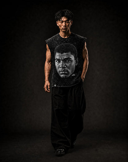 HEAVY HITTER v2 CUT-OFF RAW MUSCLE TEE - BOXY FIT VINTAGE MINERAL ACID WASH
