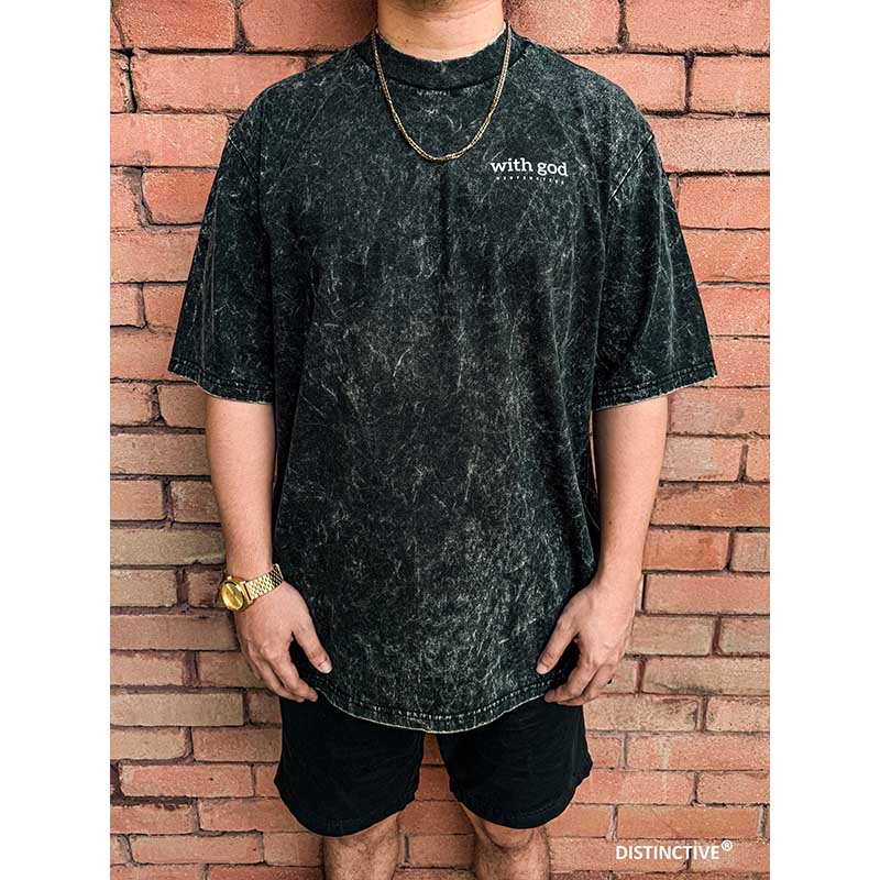 TRY AGAIN THIS TIME WITH GOD - OVERSIZE VINTAGE ACID WASH