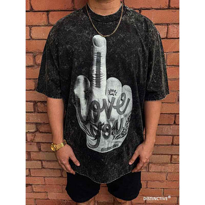 I LOVE YOU - OVERSIZE VINTAGE ACID WASH