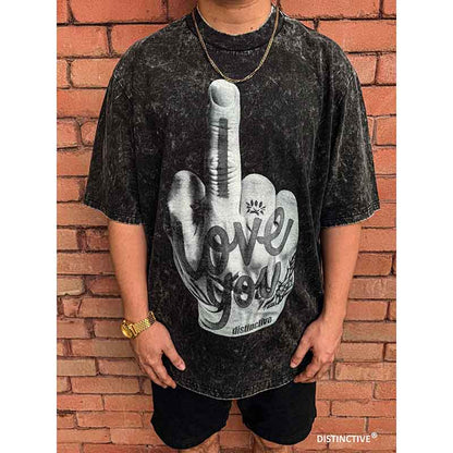 I LOVE YOU - OVERSIZE VINTAGE ACID WASH