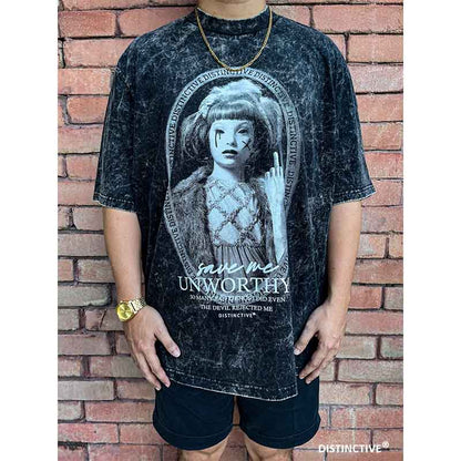 UNWORTHY - OVERSIZE VINTAGE ACID WASH