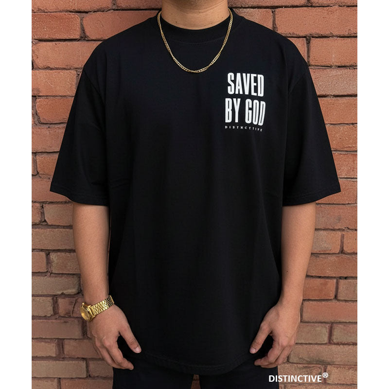 SAVED BY GOD - OVERSIZE VINTAGE ACID WASH