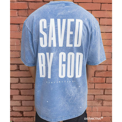 SAVED BY GOD - OVERSIZE VINTAGE ACID WASH