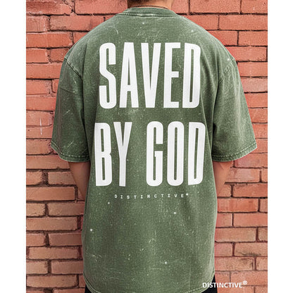 SAVED BY GOD - OVERSIZE VINTAGE ACID WASH
