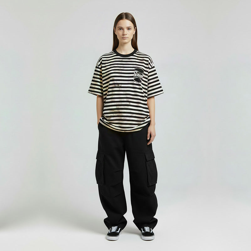 STRIPE SAVED SINNER - OVERSIZE TATTERED VINTAGE DYE