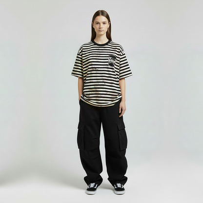 STRIPE SAVED SINNER - OVERSIZE TATTERED VINTAGE DYE