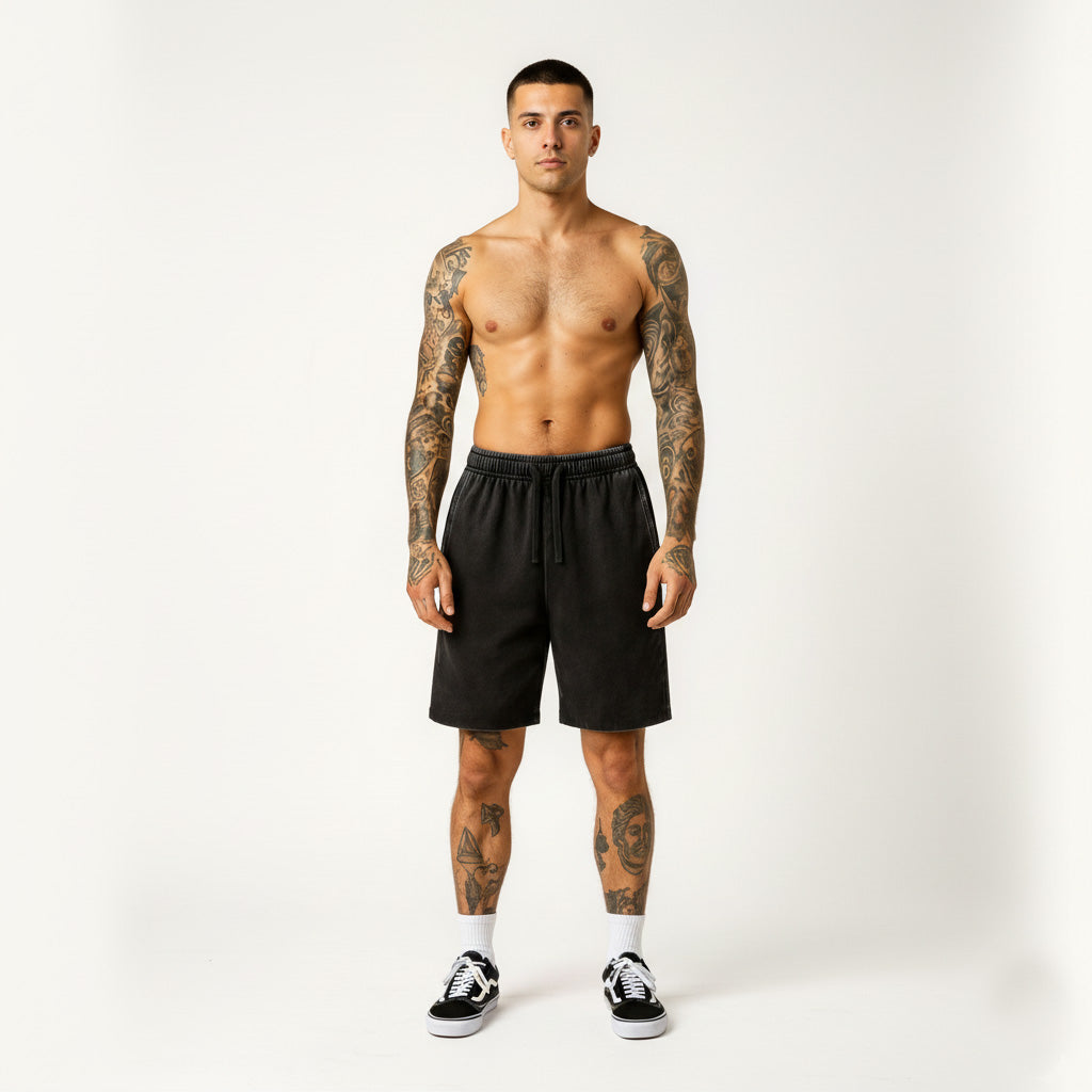 ACIDWASH SHORTS PLAIN LOOSE FIT