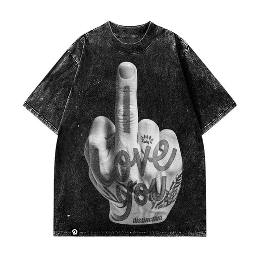 I LOVE YOU - OVERSIZE VINTAGE ACID WASH