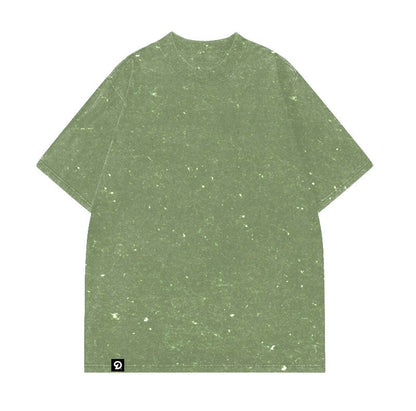 PLAIN BLANK OVERSIZE MOSS GREEN - VINTAGE ACID WASH