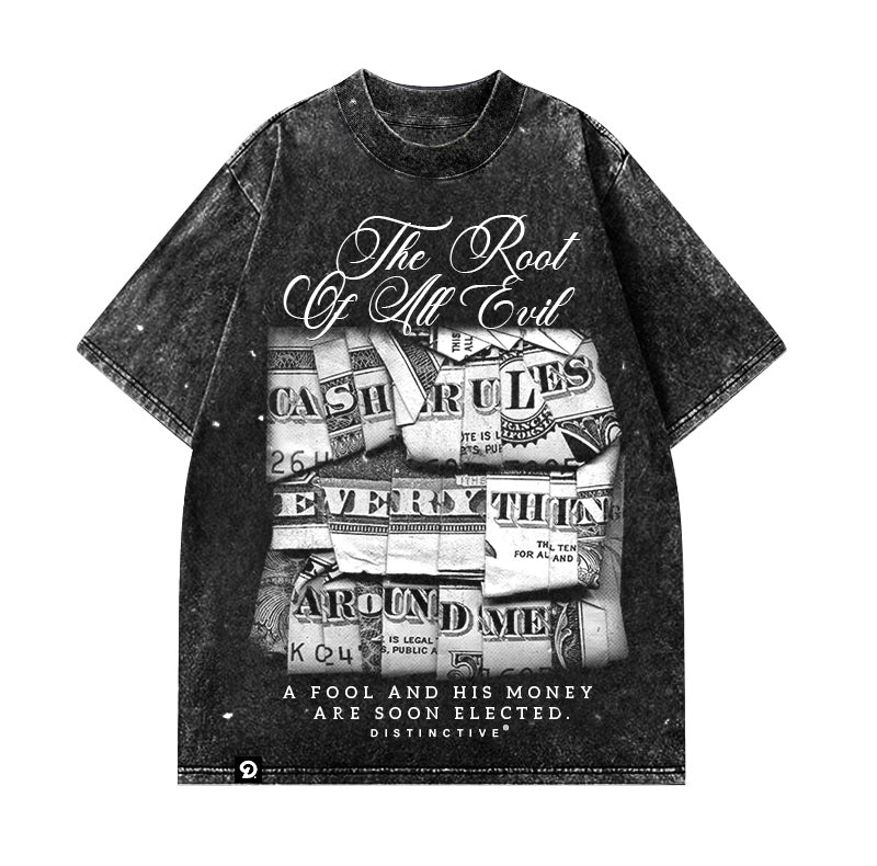 ROOT OF ALL EVIL - OVERSIZE VINTAGE ACID WASH