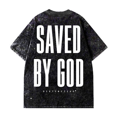 SAVED BY GOD - OVERSIZE VINTAGE ACID WASH