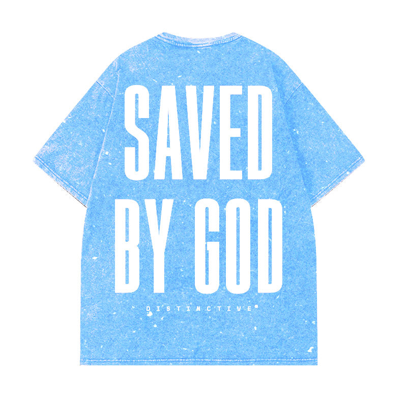 SAVED BY GOD - OVERSIZE VINTAGE ACID WASH
