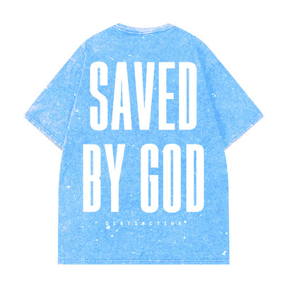 SAVED BY GOD - OVERSIZE VINTAGE ACID WASH