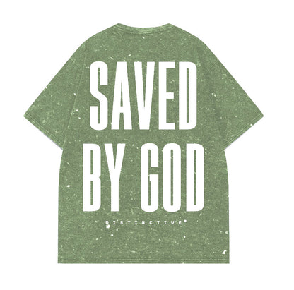 SAVED BY GOD - OVERSIZE VINTAGE ACID WASH
