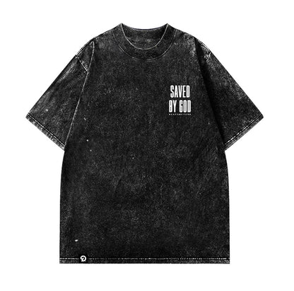 SAVED BY GOD - OVERSIZE VINTAGE ACID WASH