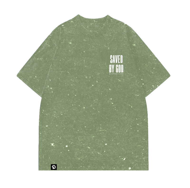 SAVED BY GOD - OVERSIZE VINTAGE ACID WASH