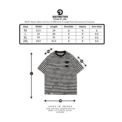STRIPE SAVED SINNER - OVERSIZE TATTERED VINTAGE DYE