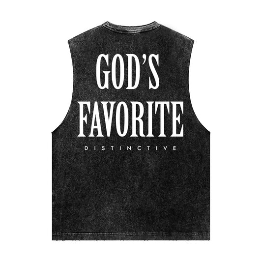 GOD'S FAVORITE TANK TOP - OVERSIZE VINTAGE MINERAL ACID WASH