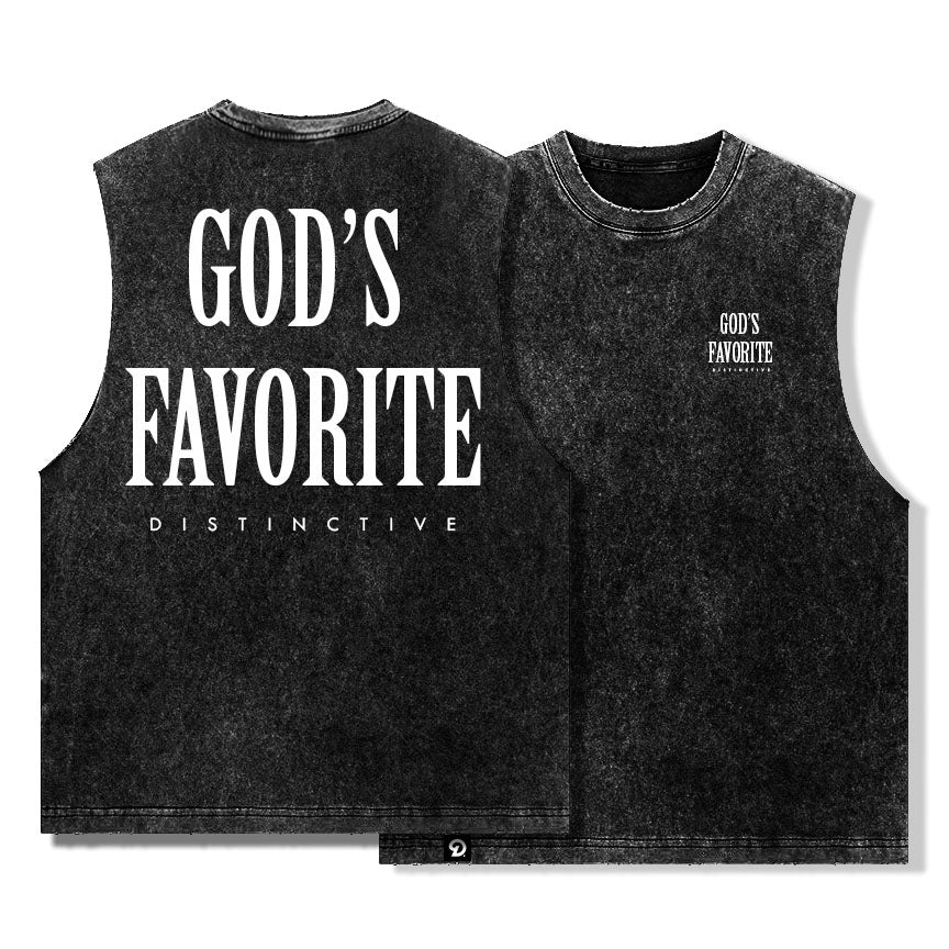 GOD'S FAVORITE TANK TOP - OVERSIZE VINTAGE MINERAL ACID WASH