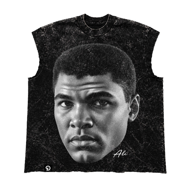 HEAVY HITTER v2 CUT-OFF RAW MUSCLE TEE - BOXY FIT VINTAGE MINERAL ACID WASH