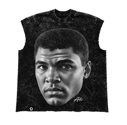 HEAVY HITTER v2 CUT-OFF RAW MUSCLE TEE - BOXY FIT VINTAGE MINERAL ACID WASH