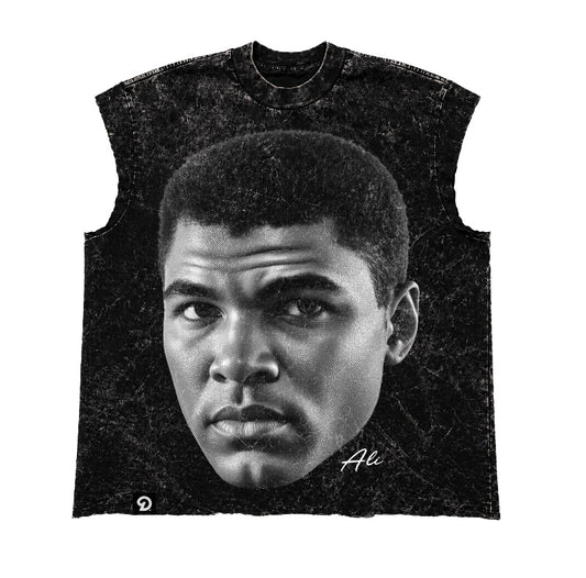 HEAVY HITTER v2 CUT-OFF RAW MUSCLE TEE - BOXY FIT VINTAGE MINERAL ACID WASH